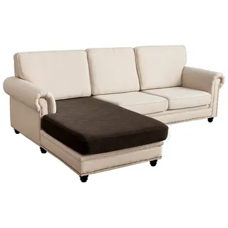 Sunicol Sofabezug L Form, Jacquard Ecksofa Sitzkissenbezug, Stretch Couch Sofahusse, Sofa Überzug, Hochelastischer, Universal Couchbezug Für 1/2/3/4 Sitzer braun