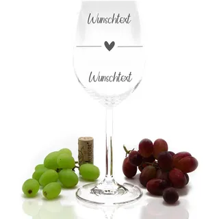 MG-Laserdesign Leonardo Weinglas Wunschtext Gravur Daily Weinglas Graviert Geschenkidee Muttertag Gravur Geburtstag Rotwein Weißwein 460 ml