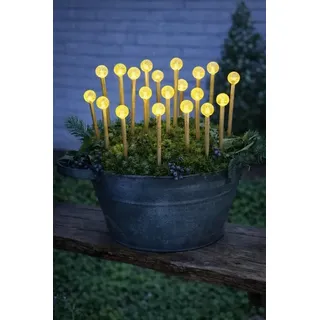 LED Gartenstecker, Bambus 20er-Set, Stäbe Kugeln Garten für alle Jahreszeiten