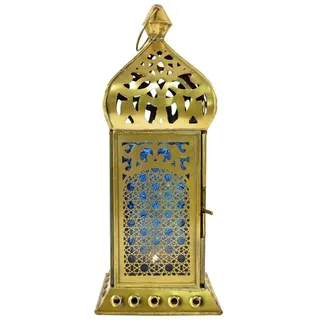 Guru-Shop Laterne Orientalische Metall/Glas Laterne in.. blau