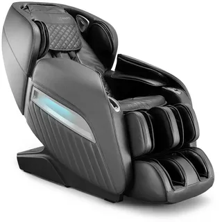 NAIPO Massagesessel A350B-PRO, 3D SL-Track Shiatsu, Zero-Gravity, 15 Programme, 24 Airbags, Wadenverlängerung, Wärme, Schwarz - Schwarz