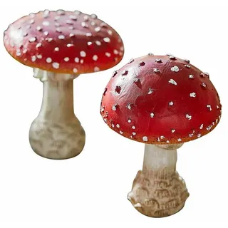 Mirabeau Dekoobjekt Deko-Pilz 2er Set Quintelle rot/weiß rot