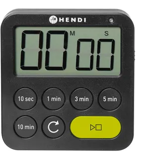 HENDI Küchentimer, digital, 3 Alarmeinstellungen, Stoppuhr, ausklappbarer Ständer, Aufhängeloch, magnetisch, LED-Beleuchtung, digitaler Timer, Kurzzeitwecker, 82x20x(H)88mm, ABS