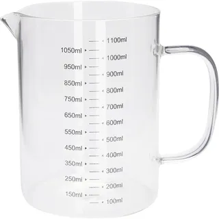 Excellent Houseware Glas Messbecher 1L mit ergonomischem Griff, klarer Graduierung, spülmaschinengeeignet