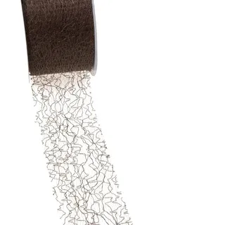 Deko und Band Spiderweb Dekoband - 5cm braun - Rolle 25m - 67 021-R 50