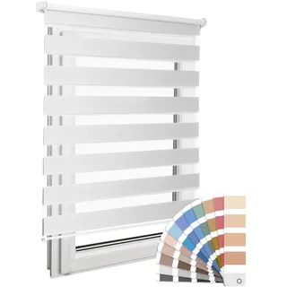 Home-Vision Premium DuoRollo Schrauben mit Bohren Weiß B145 x H150 cm
