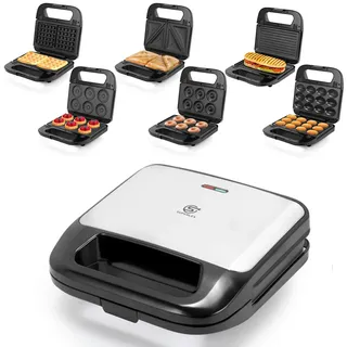 SUPERLEX 6-in-1 Multifunktion Sandwich Maker Toaster Waffeleisen Toast Grill