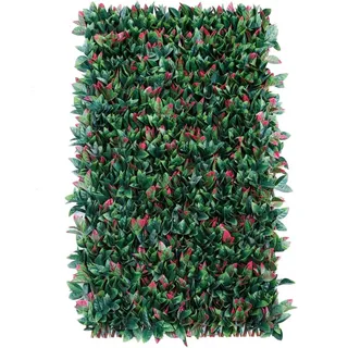 JORON Künstliche Hecke Efeu Sichtschutz, Balkon Sichtschutz Kunstpflanzen Sichtschutzfächer für Balkon Garten, 100x200 cm, Ausziehbar Größe - Blätter A