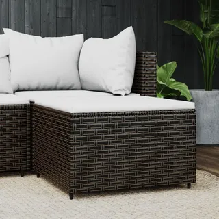 Gartenhocker Mit Kissen Braun Poly Rattan