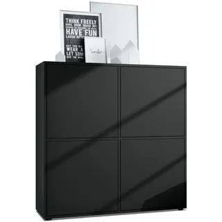 Vladon Highboard 104 x 105,5 x 35,5 cm Schwarz matt