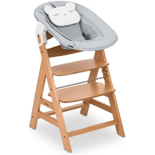 hauck Hochstuhl mit Newborn Set Alpha Premium Nature Grey, Grau