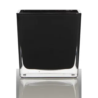 INNA-Glas Kerzenhalter Teelichtglas Kim, Würfel - Viereckig, schwarz, 6x6x6cm - Kerzenglas schwarz