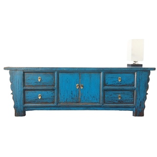 OPIUM OUTLET Möbel Kommode Schrank Sideboard Lowboard 35208-1 blau asiatisch chinesisch orientalisch
