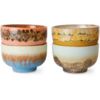 HKliving - 70's Nudelschale, Ø 13,5 cm, seabreeze (4er-Set)
