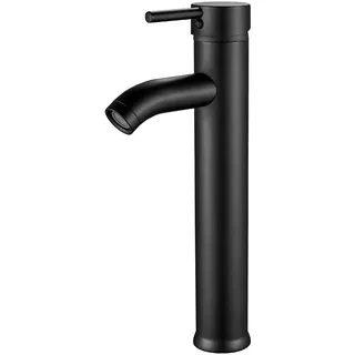 kisimixer Wasserhahn Bad Schwarz, Waschtischarmatur Schwarz Einhandmische, Waschbecken Armaturen Kaltes und HeißEs Wasser Vorhanden, Messing, Hoch