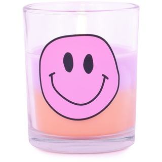 Kerze im Glas mit Smiley-Gesicht/Premium Qualität/Kerze Brenndauer: 16 Stunden/Pajoma (Orange & Lila)