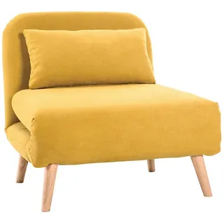 Miliboo Schlafsessel, Gelb, Textil, 82.5x78x74.5 cm, Wohnzimmer, Sessel, Schlafsessel