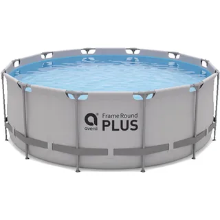 Avenli Frame Plus Pool 366x122cm ohne Zubehör, grau Stahlrahmenpool rund, 10.756 L Aufstellpool Framepool Gartenpool Schwimmbecken Swimmingpool