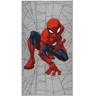 Disney Home Kinderteppich - Offiziell lizenzierter Kinderspielteppich für Kinderzimmer, Spielzimmer - rutschfeste und waschmaschinenfeste Spielmatte für Kinder, Spiderman Teppich 80 x 120 cm
