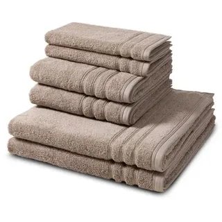 Casea Handtuch-Set Alicante 6-teilig Baumwolle Grau Taupe