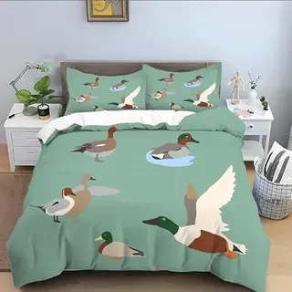 ROLETI Bettwäsche 135x200 WeißE Ente Bettwäsche 3 Teilig Traumhaft Weich Allergiker Mikrofaser Einzelbett Bettbezug mit Reisverschluss für Kinder und Erwachsene und 2 Kissenbezug 80x80 cm