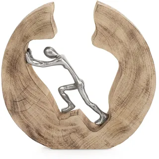 moritz Skulptur Push and Work 29 x 28 x 6 cm Holz Deko Figur
