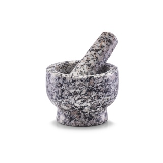 Zeller Mörser & Stößel-Set, Ø 9 x 6,5 cm 24505 , Material: Granit, grau