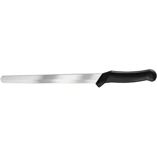INOXBONOMI Schinkenmesser Lachsmesser Klinge aus gehärtetem Edelstahl 24 cm, HandGriff Polyoxymethylen Farbe Schwarz