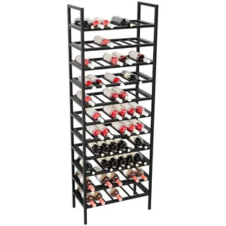 MetaloPro Weinregal 60 x 170 x 30 cm Schwarz
