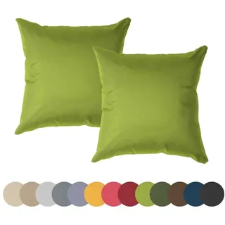 chilly pilley® Kissen Wasserfest Gartenstuhl Dekokissen Indoor Outdoor Gartenkissen Lounge Dekoratives Sitzkissen Rückenkissen viele Farben (grün 2er Set 40x40)