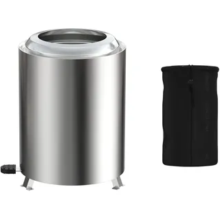 YRHome Tragbarer Rauchfreier Holzofen Outdoor Edelstahl Feuerschale Feuerstelle Feuertonne Feuerkorb mit Tasche Winddicht, Campingkocher Terrassenofen für Camping BBQ Klein ⌀14cm, Höhe 19.5cm