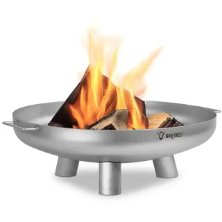 BBQ-Toro Feuerschale Edelstahl Feuerschale Ø 70 cm, Silber, Outdoor Dreibein Feuerstelle, (1-St), Hitzebeständig silberfarben
