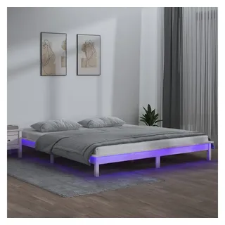 vidaXL Massivholzbett 200 x 200 cm Weiß