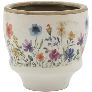 Chic Antique Fleurville Übertopf – Vintage Keramik Blumentopf, 12,5 cm, Ø14 cm