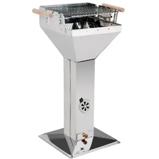 Holzkohle BBQ Trichtergrill Edelstahl