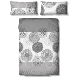 OTTO home Bettwäsche Tesso in Gr. 135x200, 155x220 oder 200x200 cm, Biber, 2 teilig, Bettwäsche mit Ornamenten und in verschiedenen Qualitäten grau