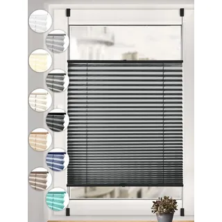 Sonello Plissee ohne Bohren Rollo Klemmfix für Fenster & Tür Lichtschutz, blickdicht, ohne Bohren, verspannt, Klemmfix, 40cm x 100cm Schwarz Faltrollo, Easyfix, Sonnenschutzrollo, Jalousie schwarz 40 cm x 100 cm