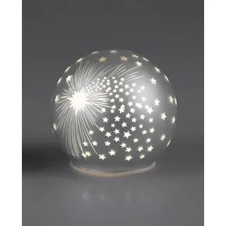 formano LED Dekolicht Glaskugel Spirit Mattsilber stehend, LED fest integriert silberfarben