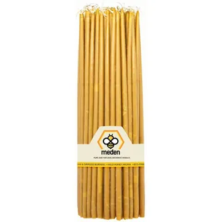Meden Orthodoxe Kirche griechisches Bienenwachs Naturkerzen - Höhe 27cm - Stabkerzen - reines Bienenwachs handgefertigt (25 Kerzen - 200g)
