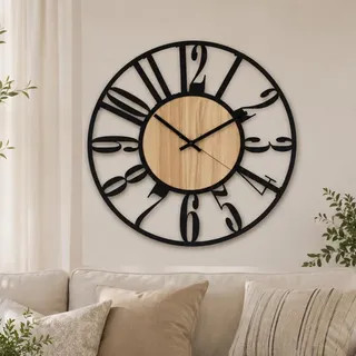 wall-art Industrielle Wanduhr 50,0 cm 50 beige