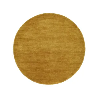 Handloom Teppich - Senfgelb  Ø 150