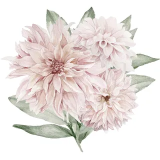 Wandtattoo QUEENCE "Gabriele" Wandtattoos Gr. B/H: 90 cm x 90 cm, Blume, rosa Wandtattoos Natur