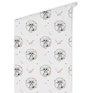 K&L Wall Art Vliestapete »Kinder Vliestapete«, Baby Waschbär Bär, mehrfarbig, matt - bunt