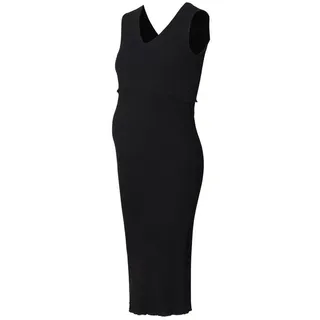 ESPRIT maternity Umstandskleid Geripptes Kleid mit Stillfunktion, Bio-Baumwolle schwarz