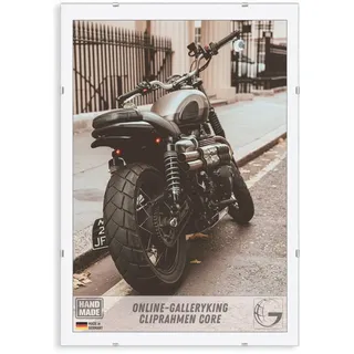 OGK CORE Cliprahmen 21x21 cm - Rahmenloser Premium Bilderrahmen mit entspiegeltem Antireflex Kunstglas, HDF-Holzrückwand & starken Metallklammern - Bildhalter für Poster, Fotos & Bilder