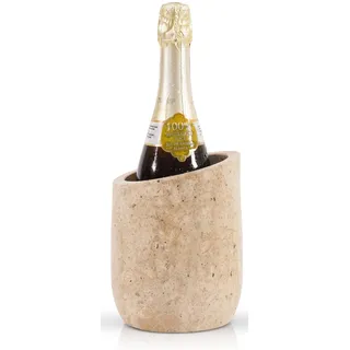 SPESHSTONES Marmor Weinkühler 7 Zoll Travertin Weinkühler für Tischplatte, Steinweinkühler für Champagner & Weißwein, eleganter Flaschenhalter für Partys, Einweihungsgeschenk für Weinliebhaber