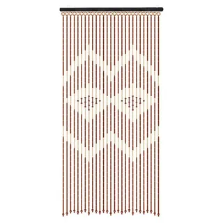 Bambus Perlenvorhang - Türvorhang - Fliegenvorhang für Tür/Fenster - 90 x 175 cm - Holzperlen aus Bambus - Rot