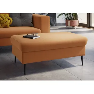 DOMO collection Sitzhocker Modica, Auch in Cord, Fußhöhe passend für gängige Saugroboter! orange
