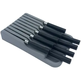 Messeraufbewahrung, Schublade, Messerhalter für Schublade, Platz für 9 Messer, Schubladenorganisation, für Küchenmesserblock, Kunststoff