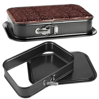 LANYOTA Backform Rechteckig,Große Springform-Kuchenform Käsekuchenform, Tiramisu-Backformen Mit abnehmbarem Boden, Antihaft-Backform Form auslaufsicher (35 * 24cm)